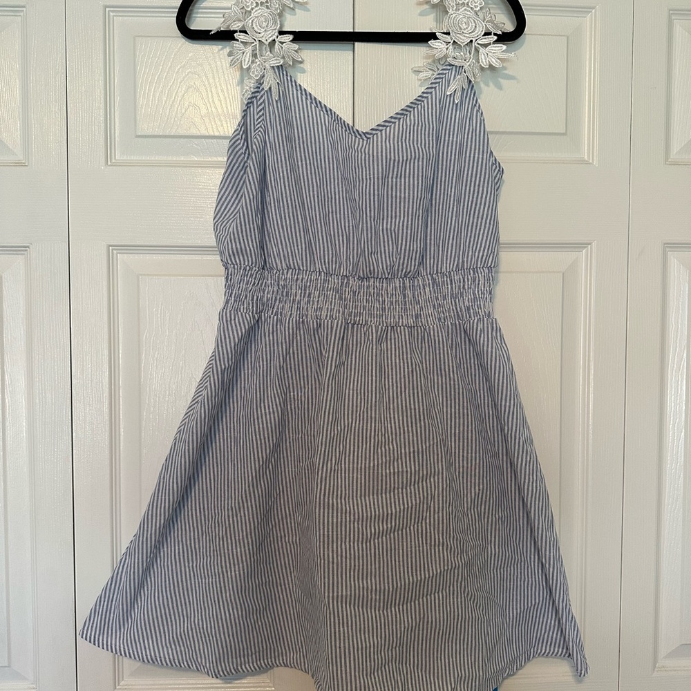Striped Blue and White Dress
